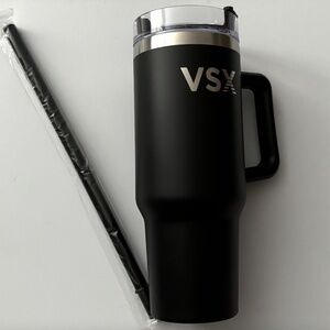 VSX Victorias Secret New Black Logo 40oz Tumbler w/ Straw New